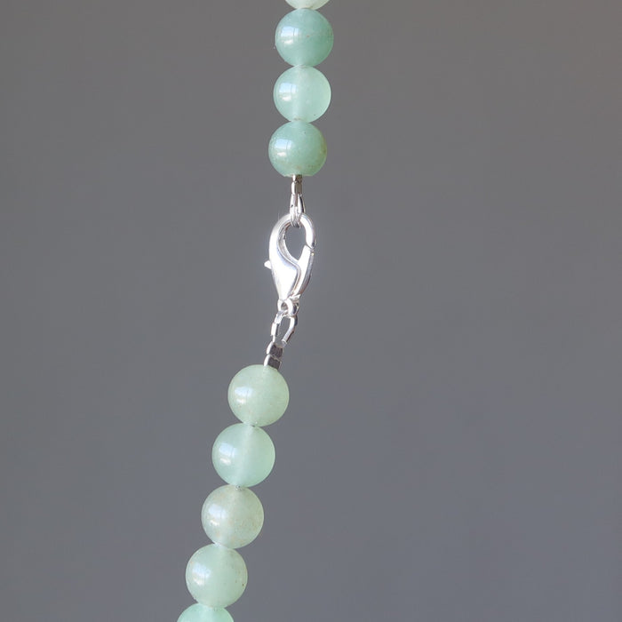 lobster claw clasp on green aventurine necklace