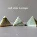 3 green aventurine pyramids