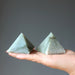 green aventurine pyramids