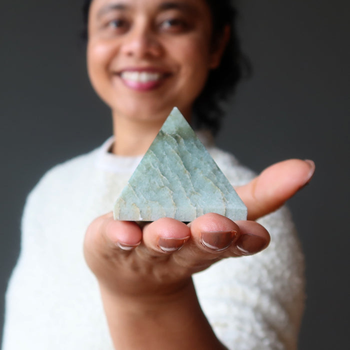 green aventurine pyramid