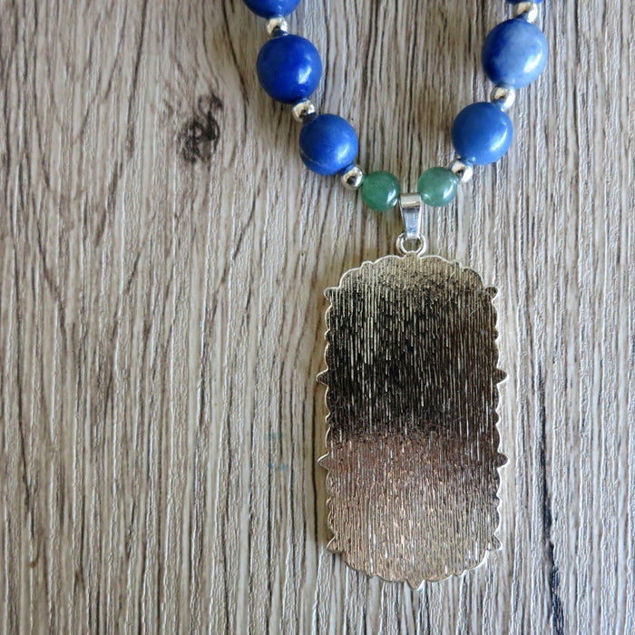 Aventurine Mixed Necklace Blue Gemstone Singing Song Birds