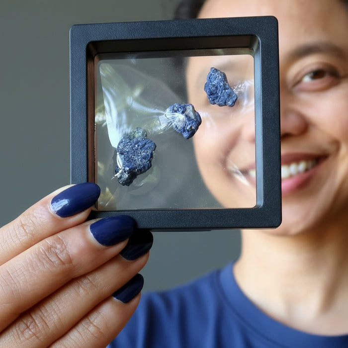 raw azurite gemstones