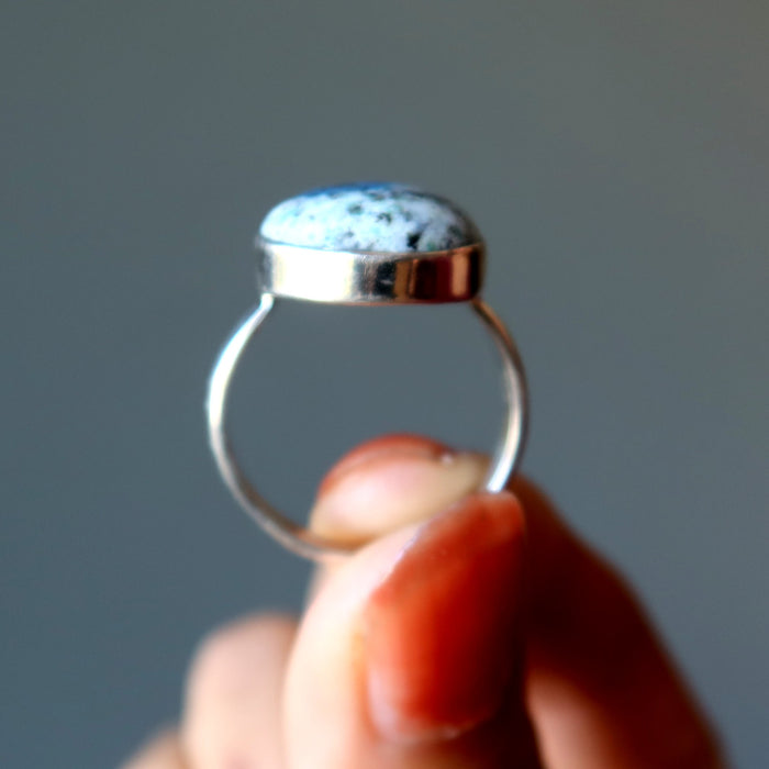 azurite teardrop ring