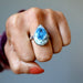 azurite teardrop ring