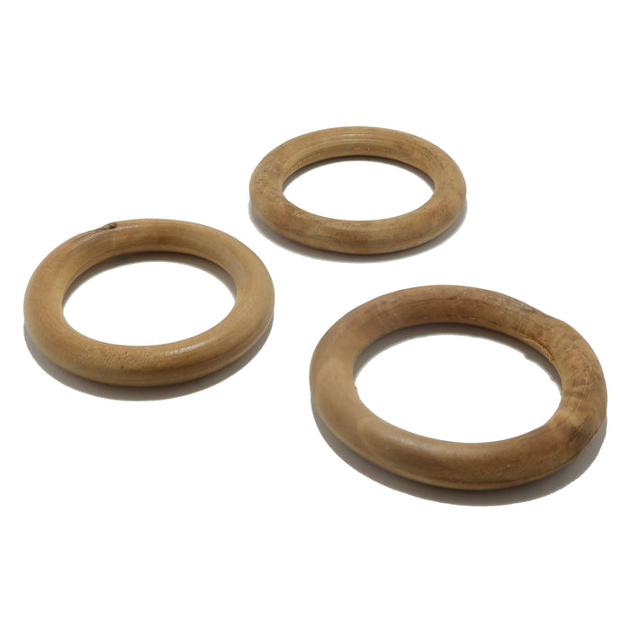 3 wooden ring stands 