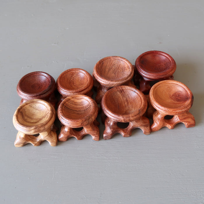 set of 8 fancy wood display stands