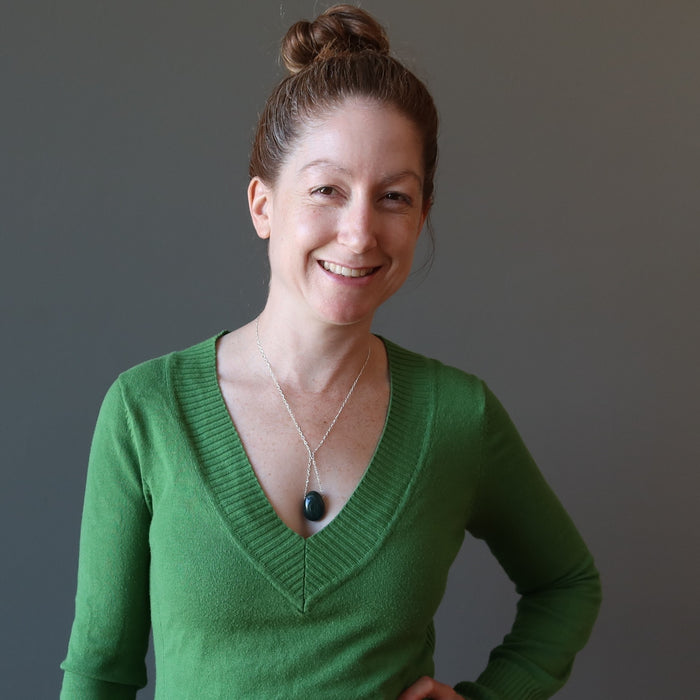 bloodstone sterling silver necklace