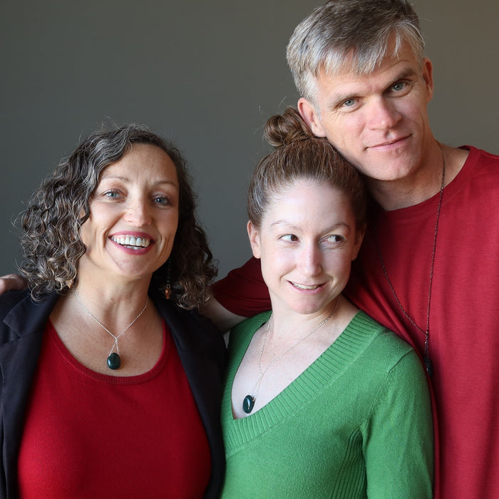 bloodstone sterling silver necklace