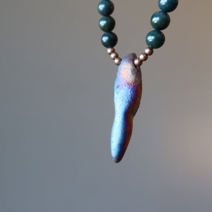 back of bloodstone goddess necklace