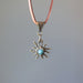 bloodstone sun necklace on leather cord