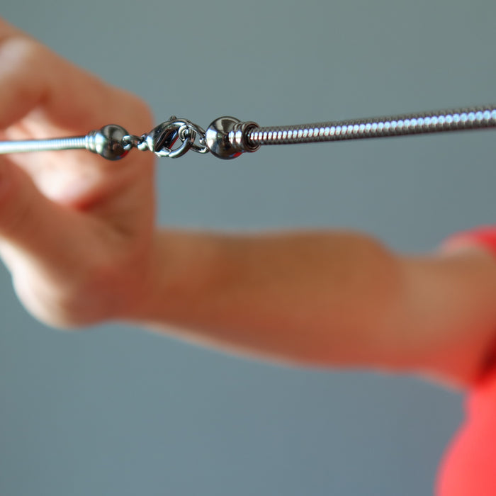 lobster claw clasp on gunmetal chain