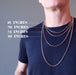 male model wearing 4 different length necklaces