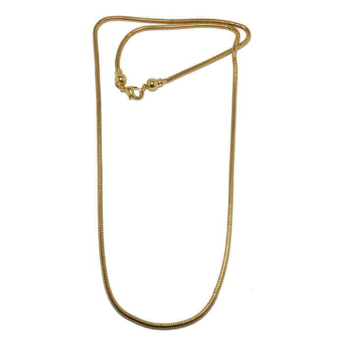 gold plated brass snake chain necklace for pendants