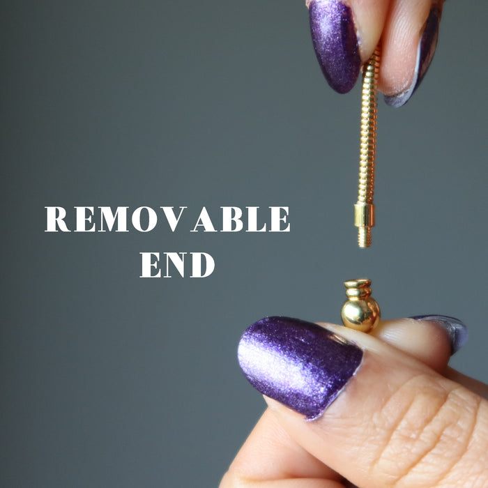 gold plated brass snake chain necklaces showing the removable end