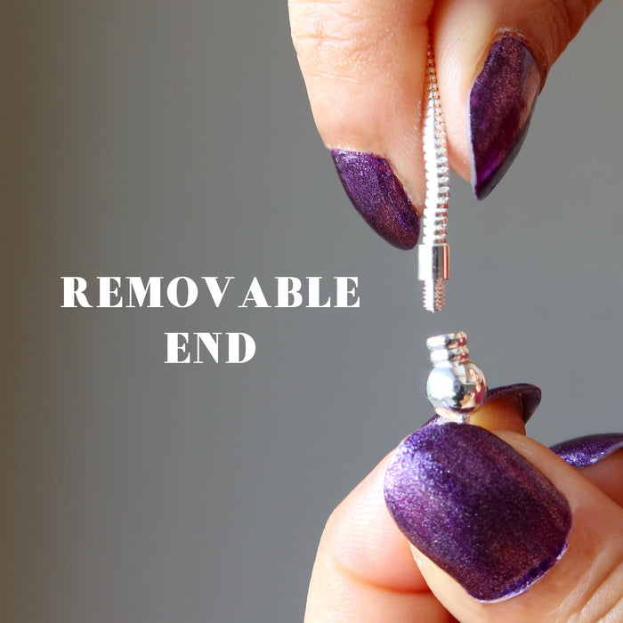 showing how to remove the end of silver plated brass snake chain