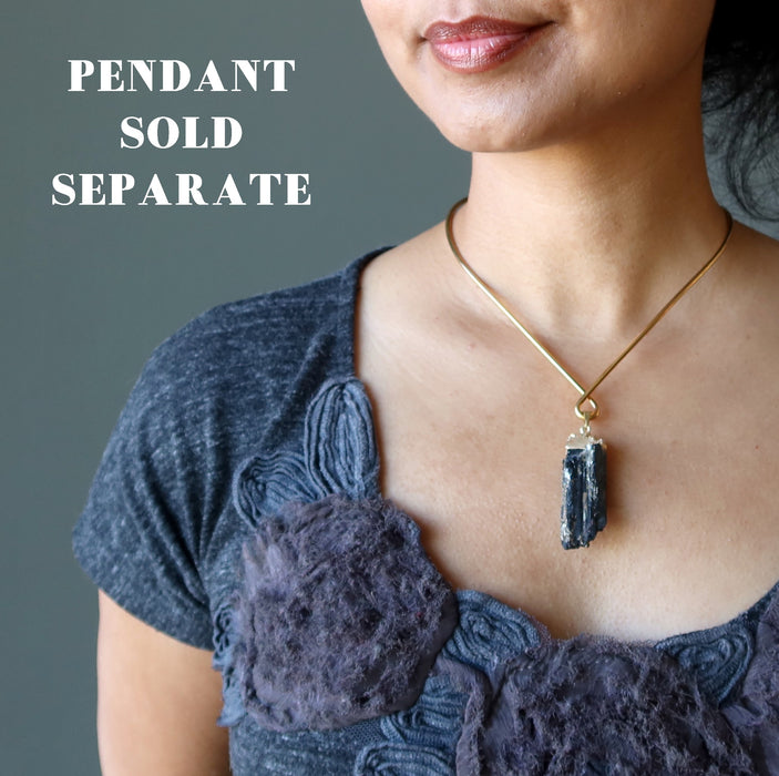 gold plated teardrop choker necklace with pendant which is not included