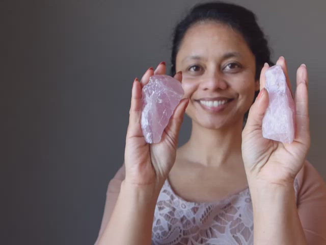 video featuring raw rose quartz