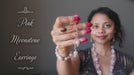 video about pink moonstone copper chain earrings