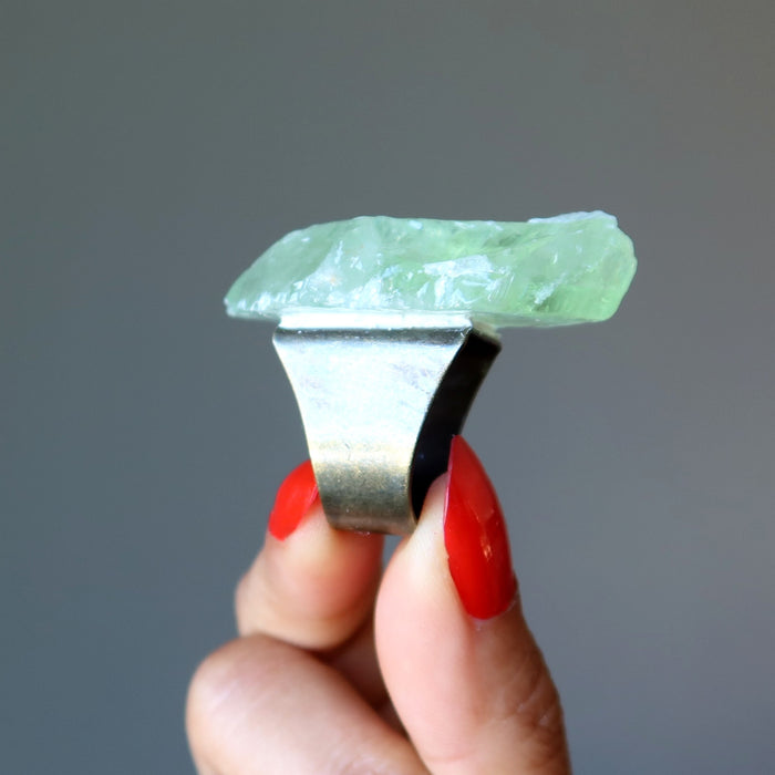 green calcite ring