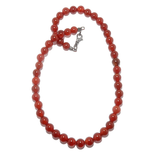 reddish orange carnelian beaded necklace