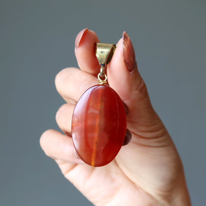 carnelian oval pendant