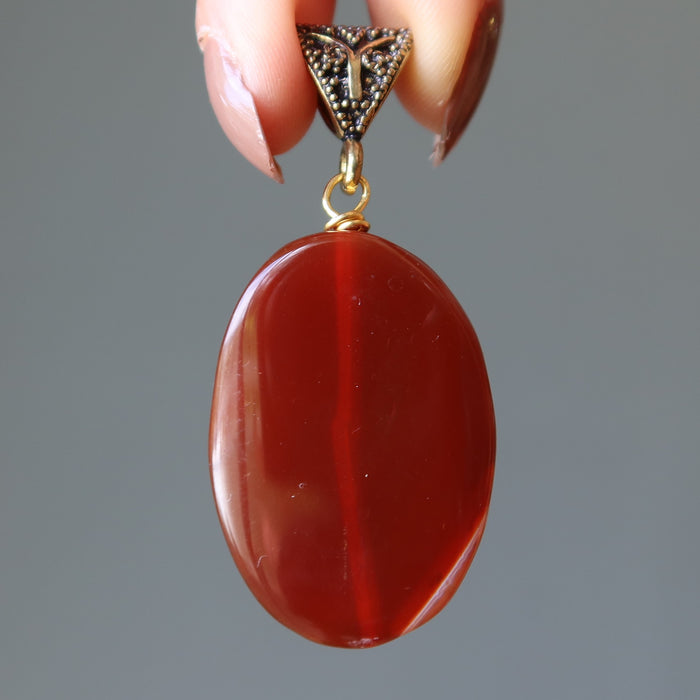 carnelian oval pendant