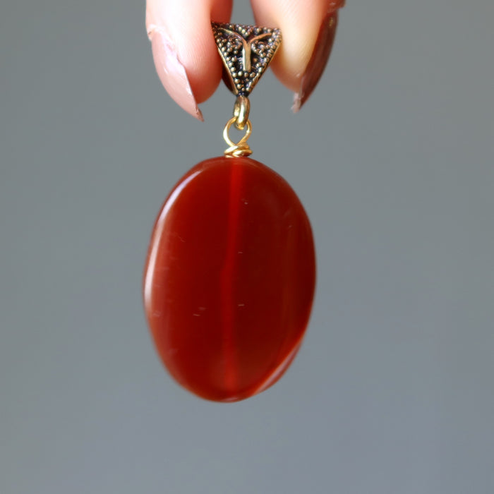 carnelian oval pendant