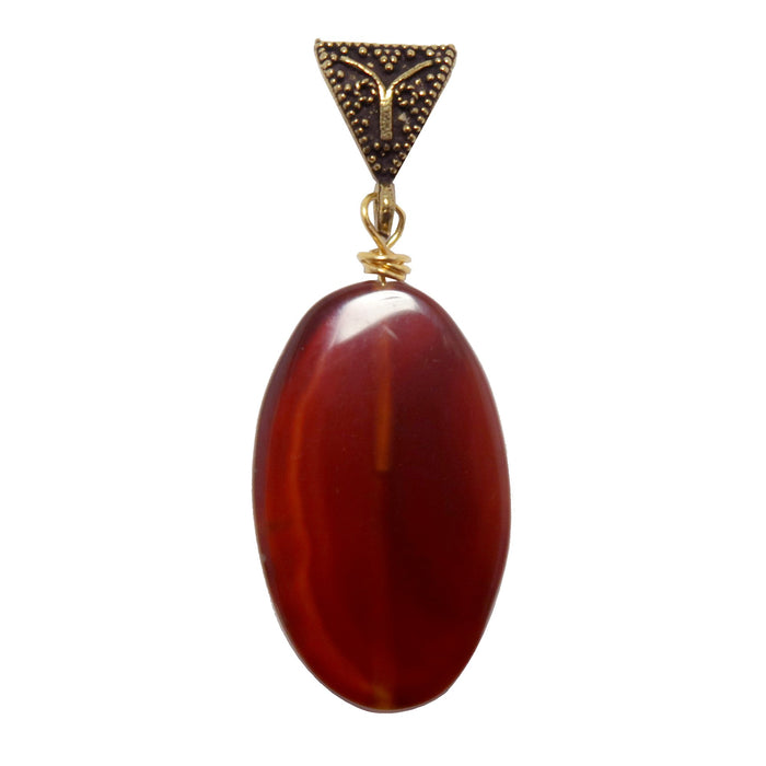 carnelian oval pendant