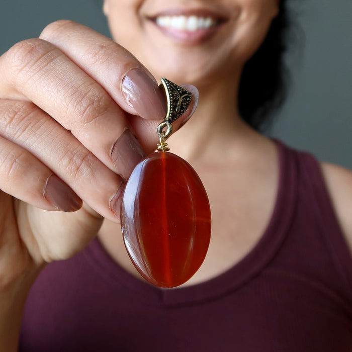 carnelian oval pendant