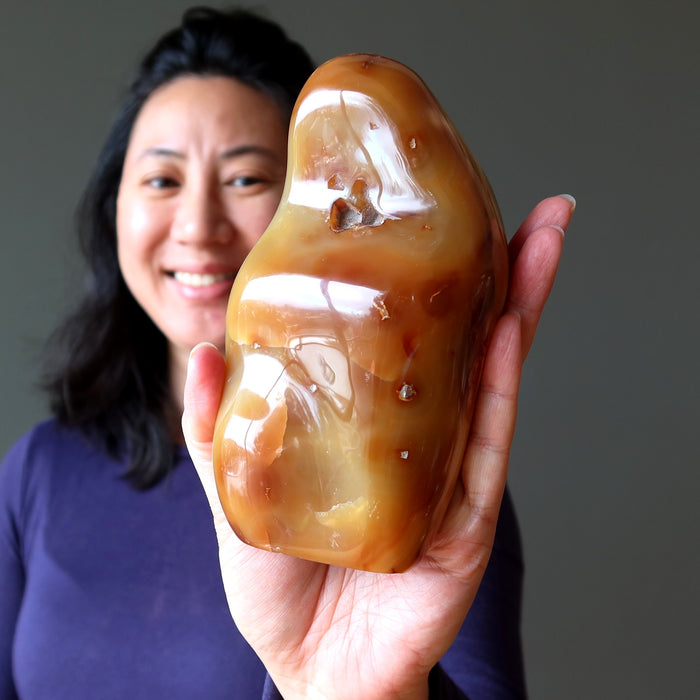 Carnelian Display Stone Nature's Orange Sculpture