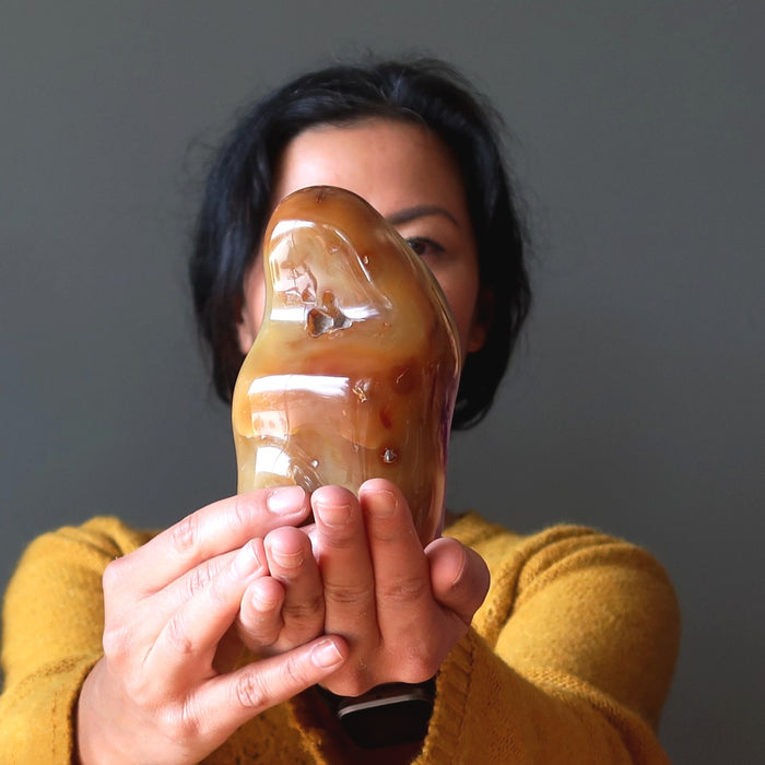 Carnelian Display Stone Nature's Orange Sculpture