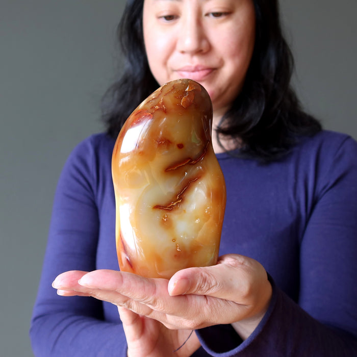 Carnelian Display Stone Nature's Orange Sculpture