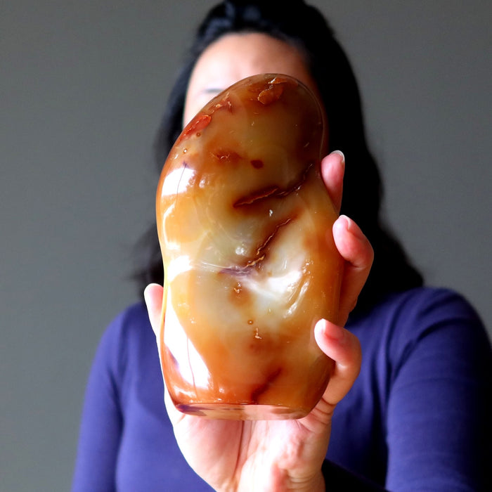 Carnelian Display Stone Nature's Orange Sculpture