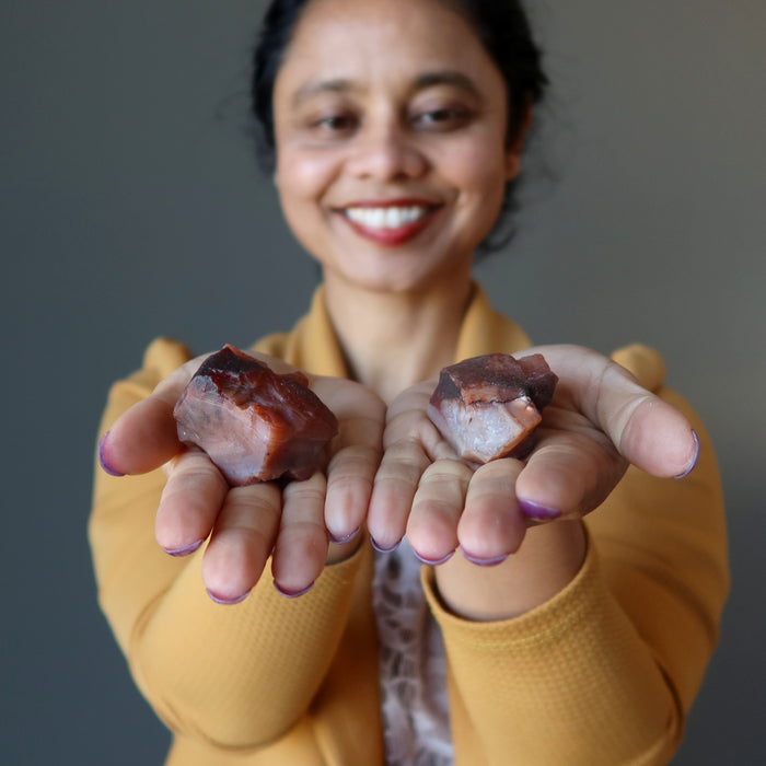 raw carnelian stones