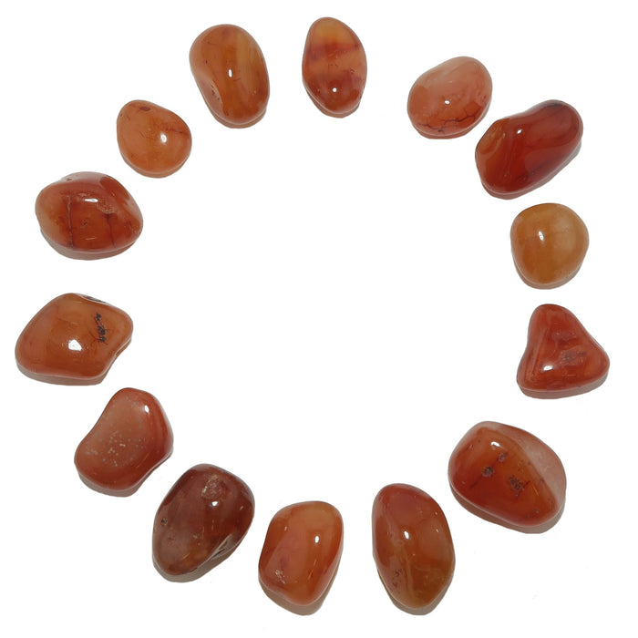 14 orange carnelian tumbled stones