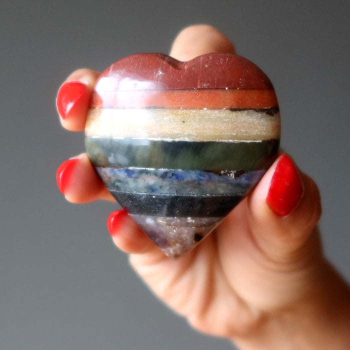 chakra layered crystal heart