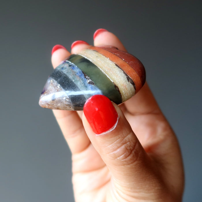 chakra layered crystal heart