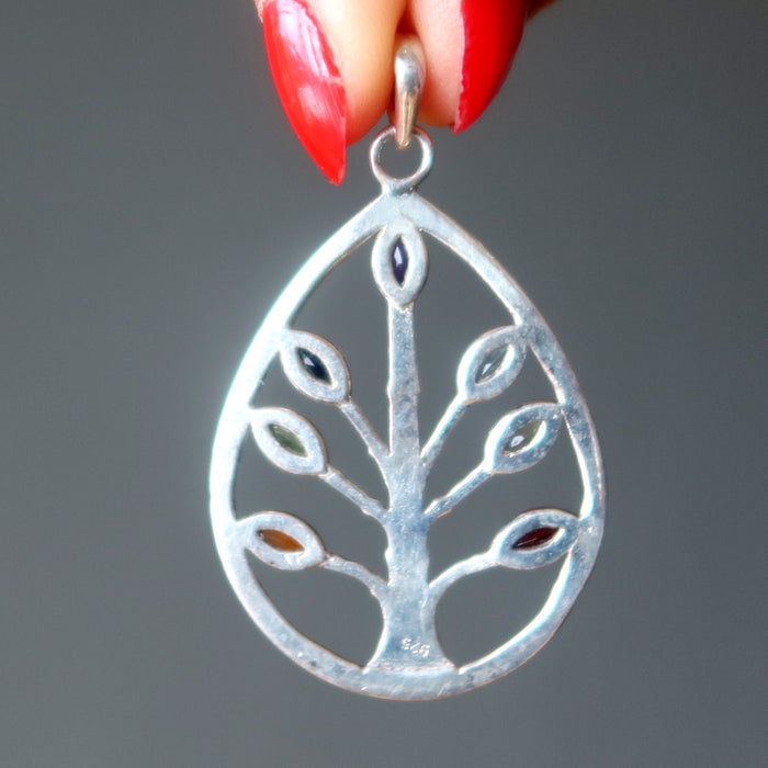 Chakra Pendant Tree of Life Sterling Silver