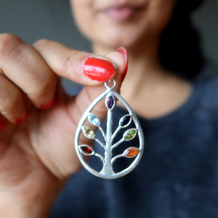 Chakra Pendant Tree of Life Sterling Silver