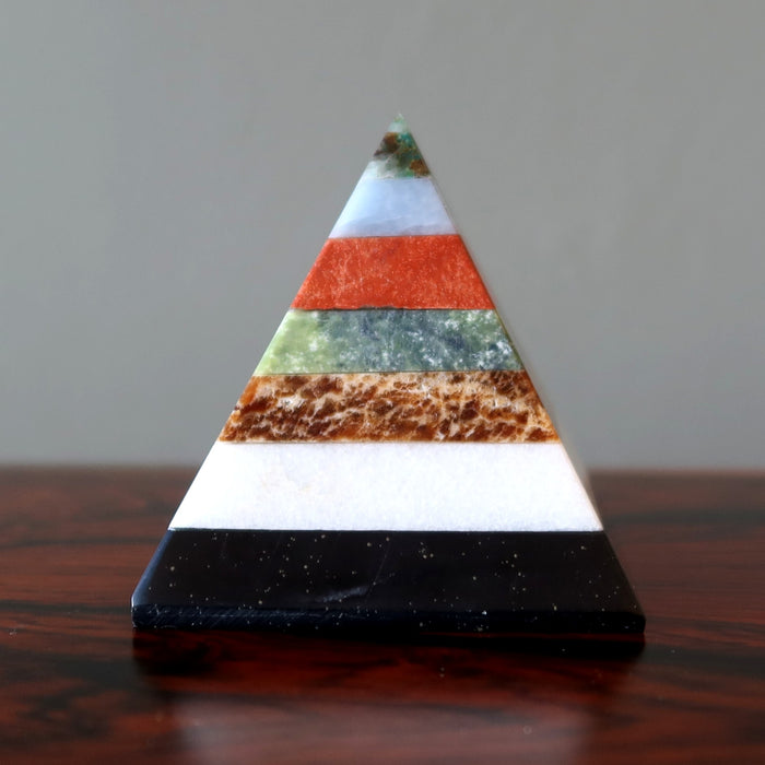 layered pyramid of seven colors