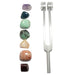 7 chakra stones and tuning fork set
