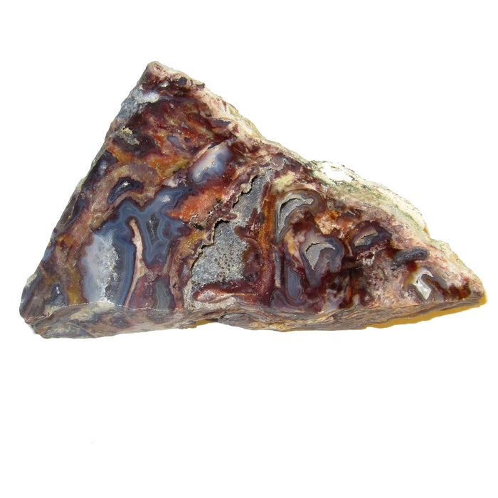 Chalcedony Raw Gemstone Slice Blue Red Pie in the Sky Crystal Healing