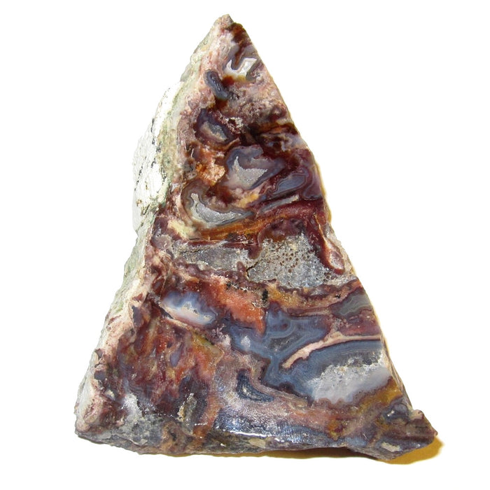 Chalcedony Raw Gemstone Slice Blue Red Pie in the Sky Crystal Healing