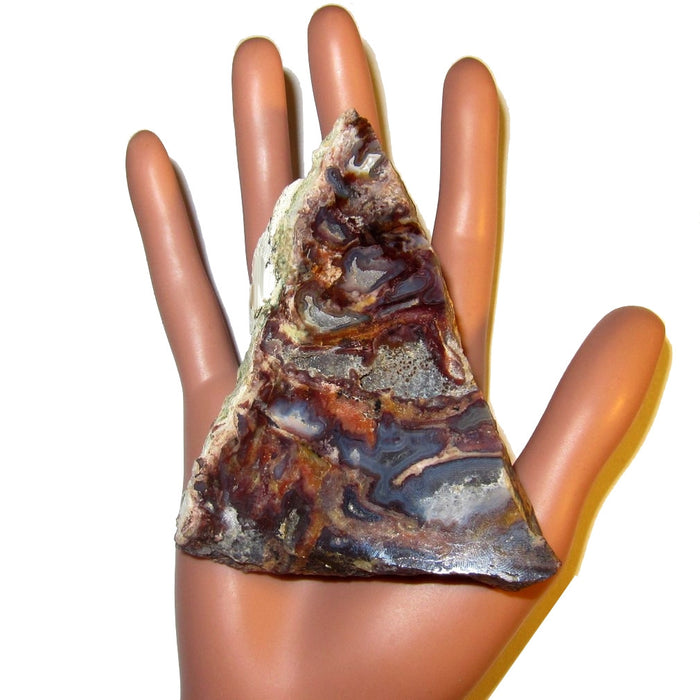 Chalcedony Raw Gemstone Slice Blue Red Pie in the Sky Crystal Healing