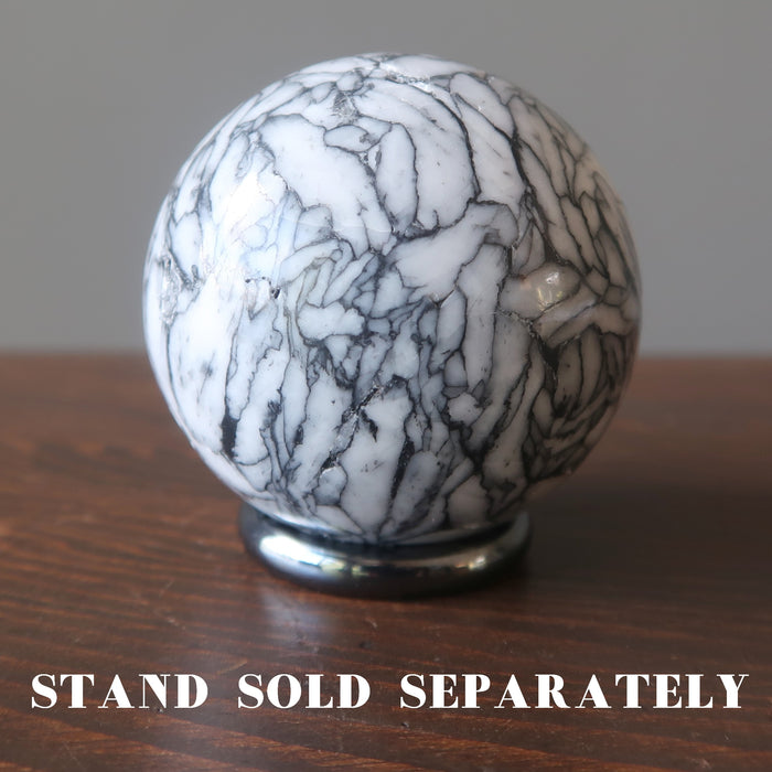 chrysanthemum stone sphere on hematine ring stand which is sold separately