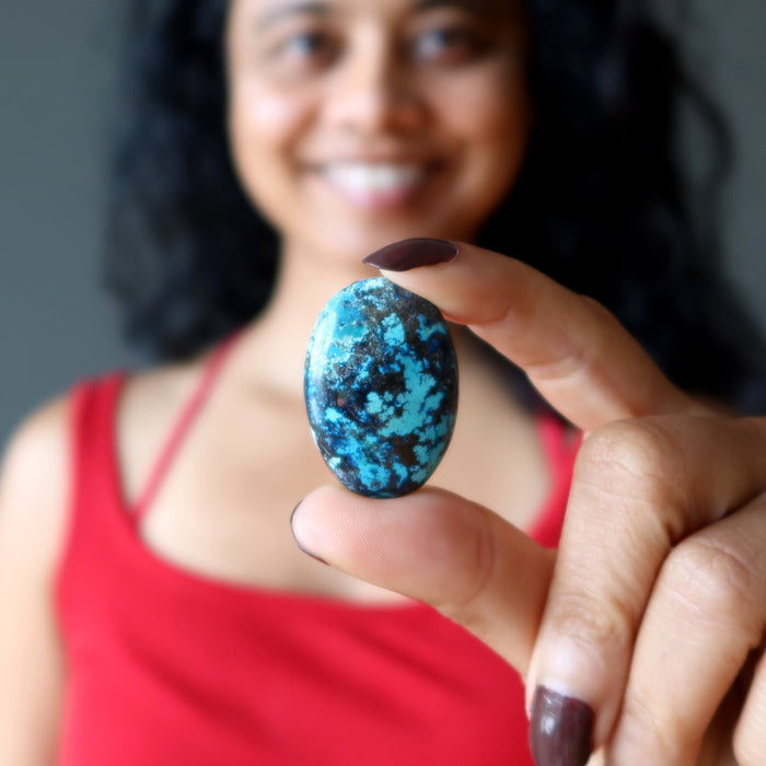 Chrysocolla Grid Crystal Flowers in Water