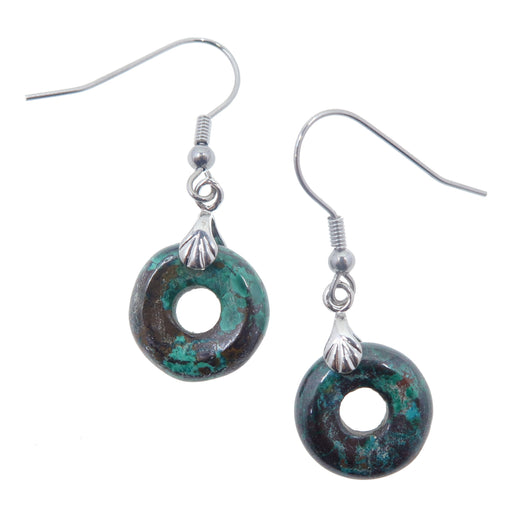 blue Chrysocolla donut Earrings 