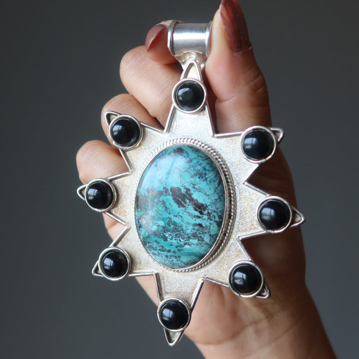chrysocolla star pendant