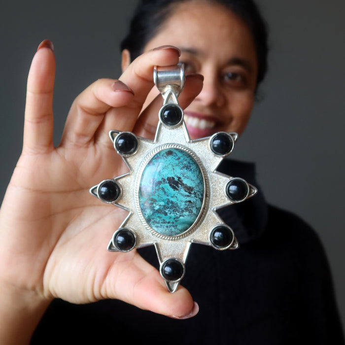 chrysocolla star pendant