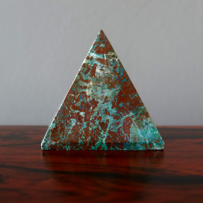 Chrysocolla Pyramid Colorful Love Blue Green Red Cuprite Crystal
